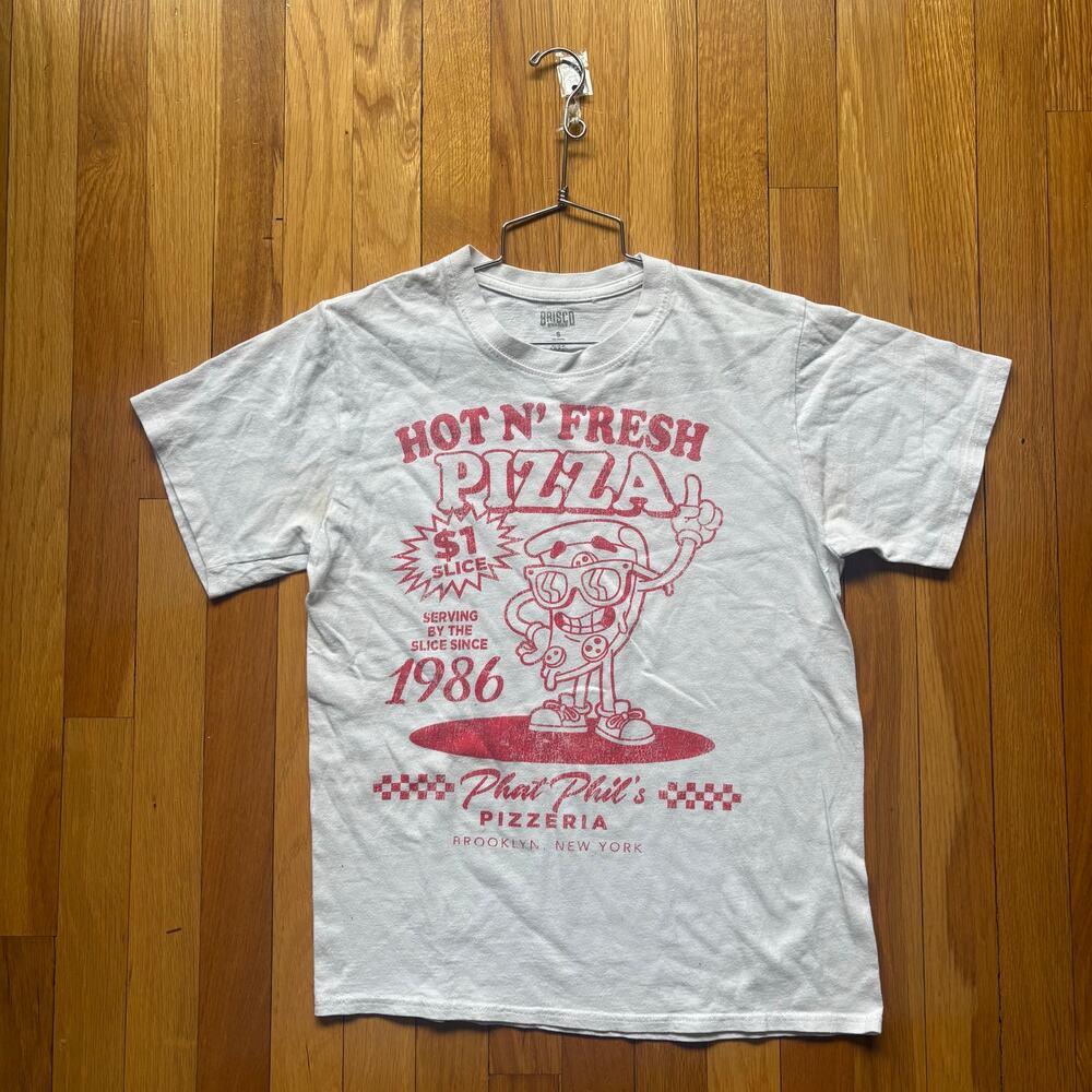Brisco Hot N' Fresh Phat Phil's Pizzaria Brooklyn New York T-shirt Size Small